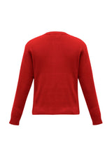 Men's vibrant red Woolmix Pullover, size XL, made of 50% wool and 50% acrylic, perfect for layering and easy care.