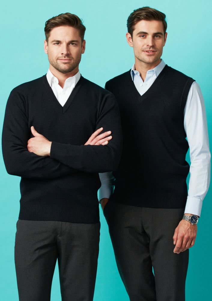 Men's Navy Woolmix Pullover, size S, blends 50% wool and acrylic for warmth and style, perfect for casual or formal wear.