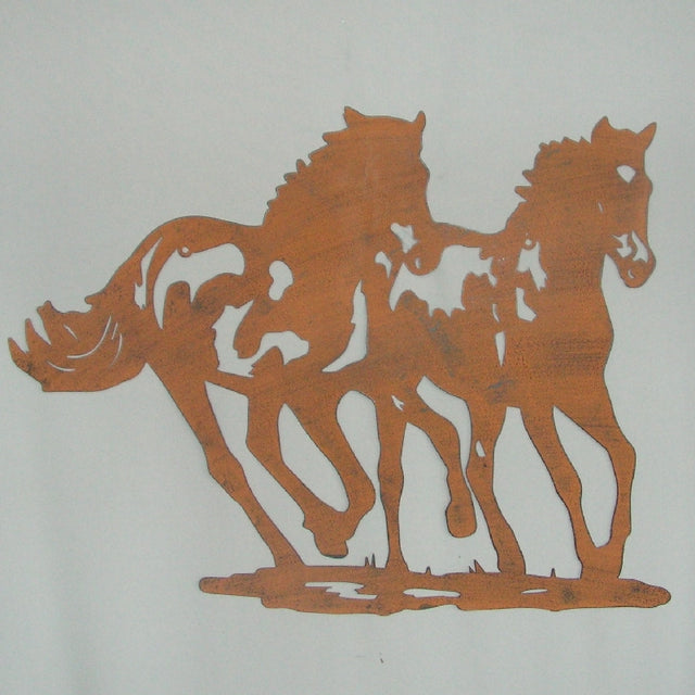 Wall art of two galloping horses, 65 x 51cm, capturing their power and elegance for dynamic home decor.