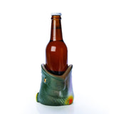 Novelty can cooler featuring a largemouth bass design, crafted from insulating vinyl for outdoor enthusiasts.