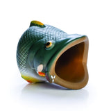 Largemouth bass can cooler featuring realistic scales, designed to keep drinks cold and showcase your fishing passion.