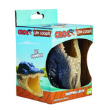 Crocodile-shaped can cooler with realistic scales and teeth, perfect for keeping drinks chilled at parties and gatherings.