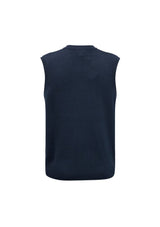 Men's navy woolmix vest from Biz Collection, Size L, offering warmth and versatility for casual and professional wear.