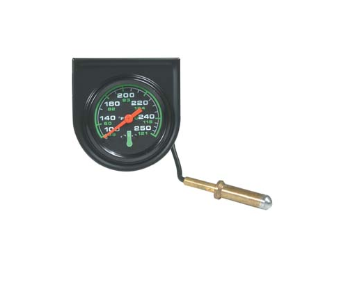 52mm Trisco Water Temperature Gauge with 270° sweep, dual temp range, backlit display, and easy installation kit.