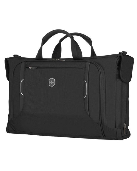 Victorinox garment sleeve designed for business travel, featuring tri-fold style, laptop compartment, and accessory pockets.