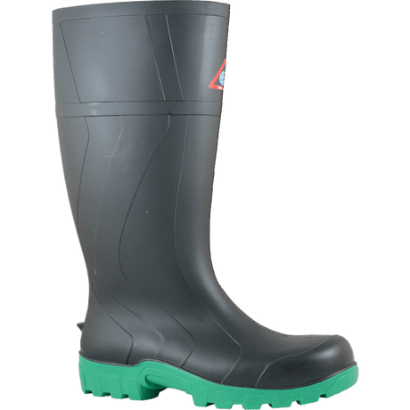 Black Bata Workmate Safety Boot size 13, featuring water-resistant upper, durable PVC nitrile sole, and excellent grip for tough conditions.