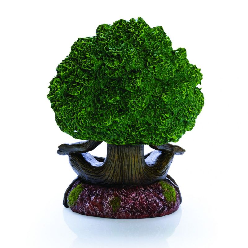 Backflow incense burner shaped like an old tree, creating a mesmerizing smoke waterfall effect through its roots.