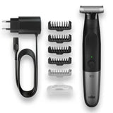 Braun Series X XT5100 Trimmer in black and silver, featuring 4D-Blade tech for precise wet and dry grooming.