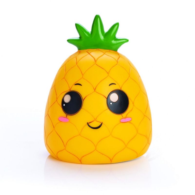 Cute pineapple table lamp providing a warm glow, perfect for kids' rooms and bedtime stories, safe with low voltage LED.