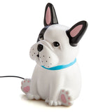 Adorable 18cm French Bulldog table lamp, perfect for dog lovers, safe for children, adds charm and cozy light to any space.