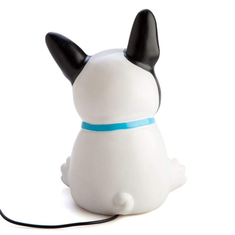 Adorable 18cm French Bulldog table lamp, perfect for kids, doubles as decor and light source with low voltage LED safety.