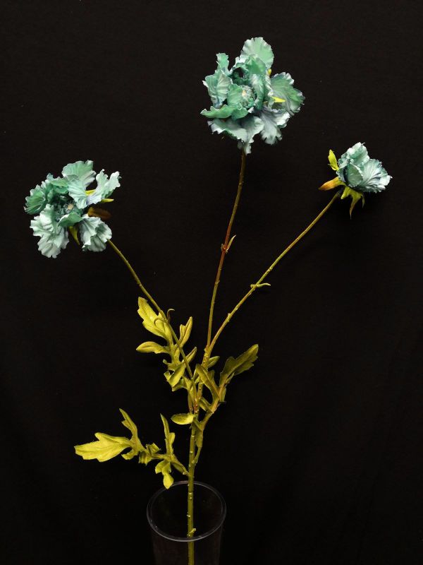 Artificial Single Mum Spray in teal, showcasing vibrant faux blooms for elegant home or office decor.