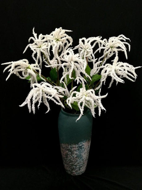 Lifelike white artificial Washington Astilbe spray, perfect for elegant decor, floral arrangements, and maintenance-free beauty.