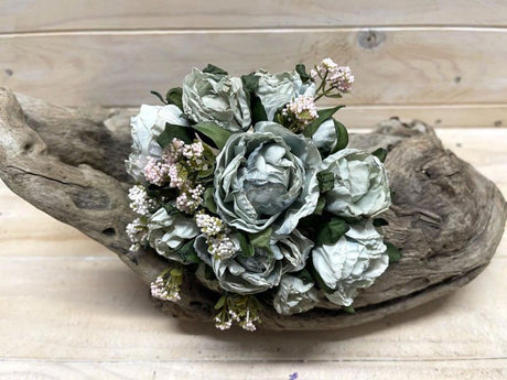 Artificial teal rose bundle with a dry look, perfect for home décor, weddings, and maintenance-free arrangements.