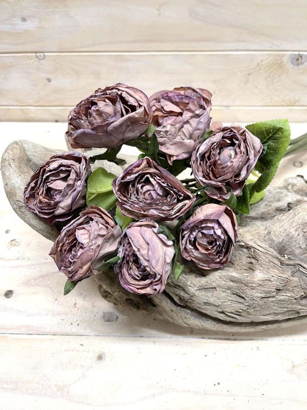Artificial rose stem bundle in a chic coffee hue, perfect for elegant, low-maintenance home decor arrangements.