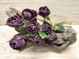 Artificial rose stem bundle in rich wine hue, perfect for rustic decor, weddings, and long-lasting elegance.