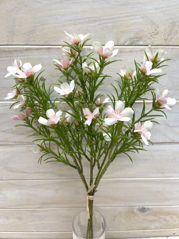 Artificial Mini Dogwood Bundle in pink, featuring realistic petals and leaves for elegant decor without maintenance.