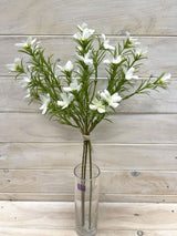 Lifelike white artificial mini dogwood bundle, perfect for elegant decor and versatile floral arrangements.