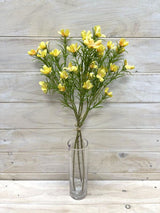 Bright yellow artificial mini dogwood bundle, perfect for home decor and events, featuring lifelike flowers without maintenance.