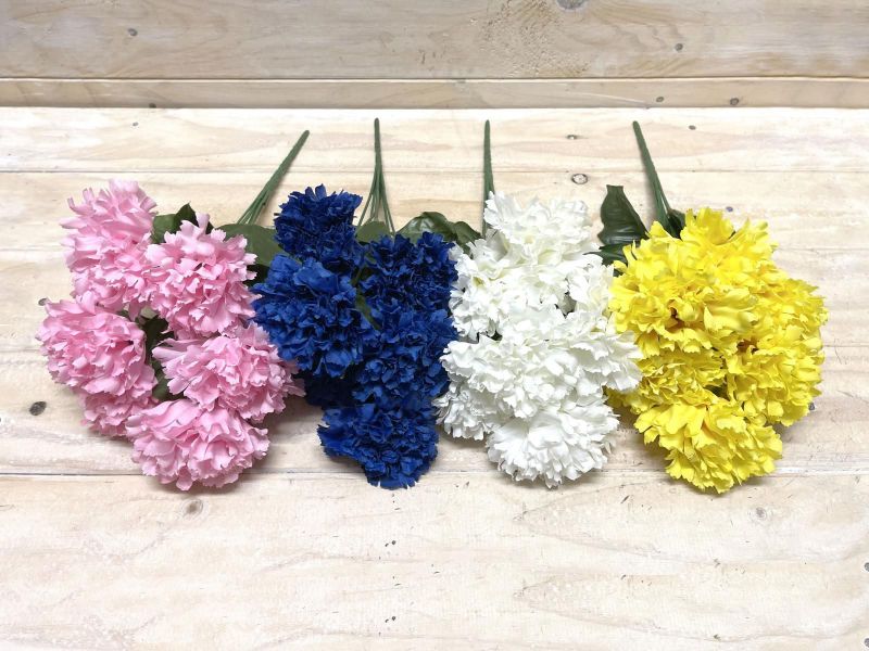 Colorful Artificial Carnation Bush with lifelike blooms, perfect for vibrant year-round home decor and special occasions.