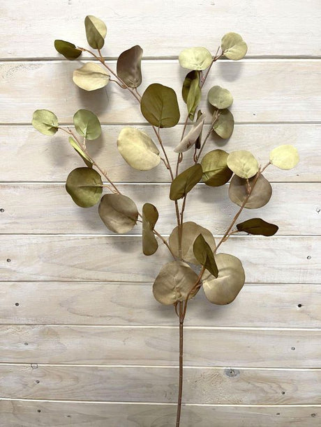 Lifelike large round green eucalyptus spray, perfect for enhancing home decor with a fresh botanical touch.