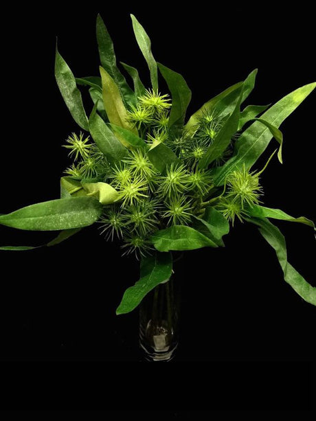 Vibrant green artificial star burst flower bundle, perfect for home decor and year-round elegance without maintenance.