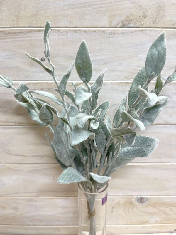 Lifelike Artificial Sage Lamb Ear Bundle featuring realistic leaves, perfect for low-maintenance home decor.