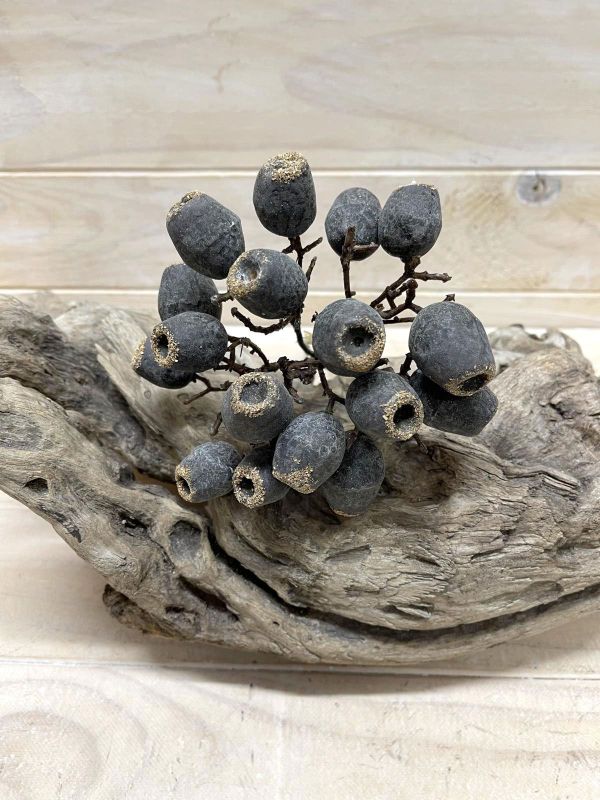 Elegant artificial black eucalyptus nut bundle, perfect for stylish home decor and versatile arrangements.