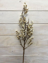 Cream Artificial Mini Berry Spray showcasing realistic berries, perfect for enhancing floral arrangements and home decor.