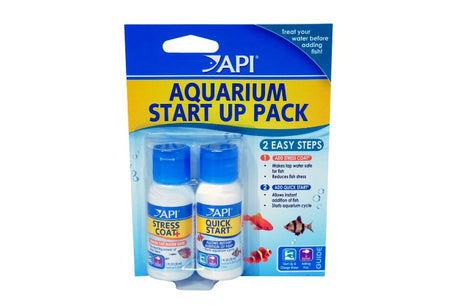 API Aquarium Start Up Pack: Essential kit for establishing a healthy aquarium with Stress Coat and Quick Start solutions.