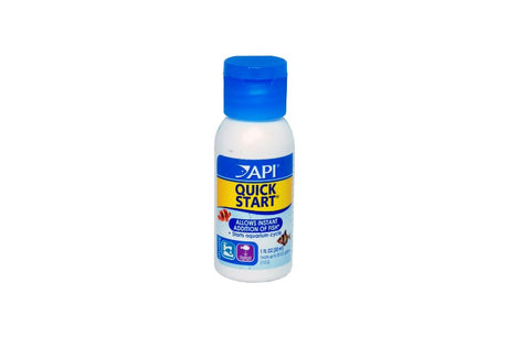 API Quick Start 30mL bacterial supplement ensures fast ammonia and nitrite reduction for a healthy aquarium environment.