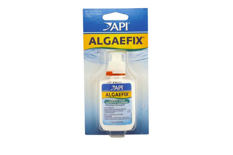 API Algaefix 37mL bottle, an effective algae control solution for clear, healthy freshwater aquariums with live fish and plants.