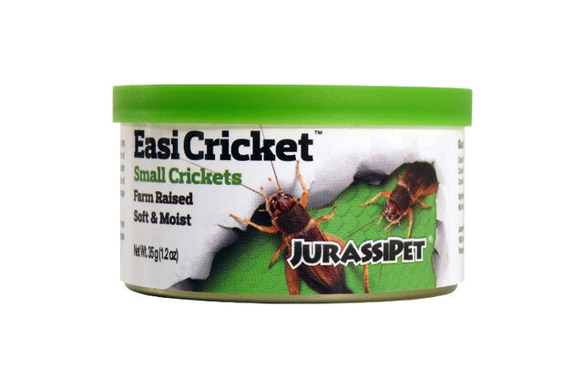 Nutritious farm-raised crickets for reptiles, soft texture, pathogen-free, and packaged for freshness in 35g.