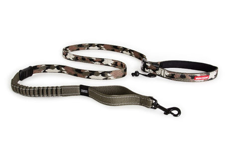 EzyDog Road Runner Leash 2.1m Camo for active pet owners, featuring Zero Shock technology and customizable handle length.