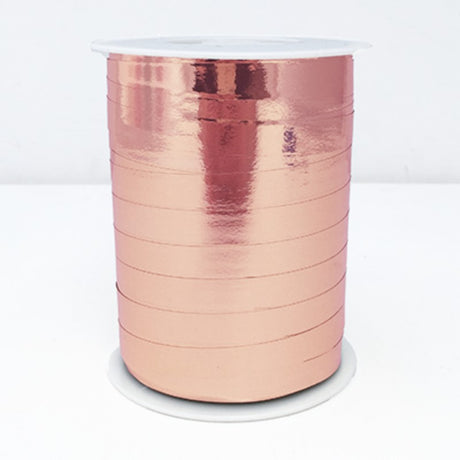 10mm copper metallic curling ribbon, 250 meters, perfect for elegant gift wrapping and crafting projects.