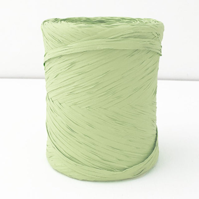 Mint-colored 5mm poly raffia ribbon, 200 meters long, perfect for crafting, gifting, and home decor projects.