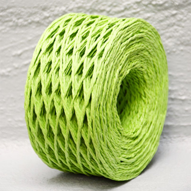 Vibrant Citrus Green paper twine, 2mm x 100m, perfect for eco-friendly crafting, gift wrapping, and home decor.