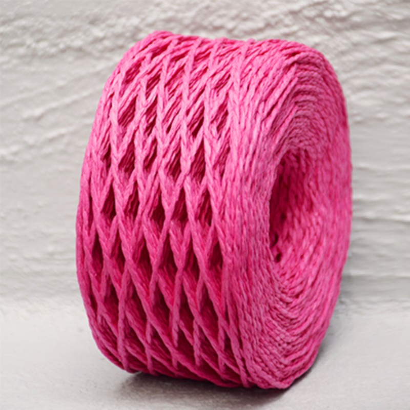 Vibrant 2mm hot pink paper twine, 100 meters long, perfect for gift wrapping and DIY crafts. Eco-friendly and stylish.