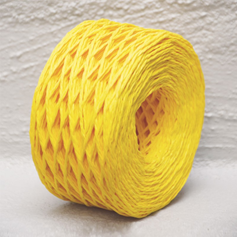 Bright yellow 2mm paper twine, 100m long, eco-friendly, ideal for crafting, gift wrapping, gardening, and DIY projects.