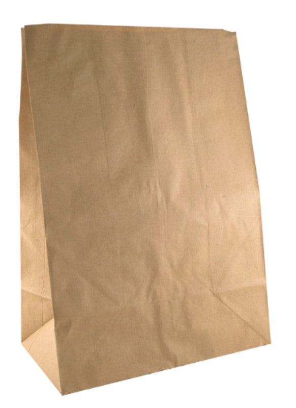 Flat bottom paper bags in a 250-pack, 43x30x17.5cm, strong and eco-friendly for groceries and retail use.