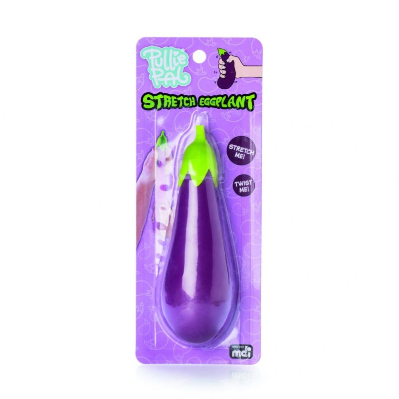 Stress Toy - Pullie Pal Stretch Eggplant (Set of 3)