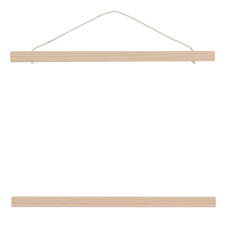 Magnetic poster hangers in a minimalist design, made from FSC wood, ideal for displaying artwork with ease. Set of 2.