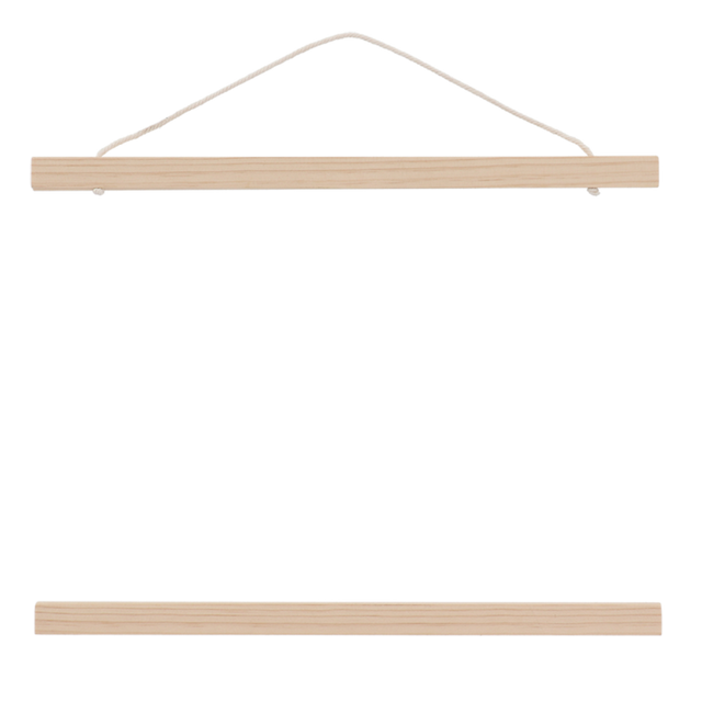Magnetic poster hangers in a minimalist design, made from FSC wood, ideal for displaying artwork with ease. Set of 2.