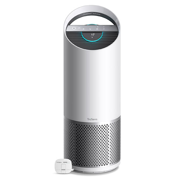 TruSens Z3000 Air Purifier featuring advanced filtration, SensorPod monitoring, and a color-coded air quality indicator.