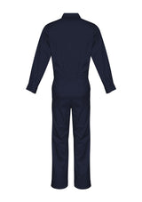Mens lightweight cotton drill overall in navy with multiple pockets, zipper closure, and breathable fabric for comfort during work.