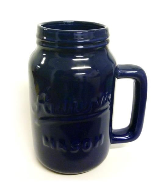 Elegant cobalt blue ceramic Mason mug, 600ml, perfect for everyday use or special occasions.