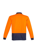 Unisex Hi-Vis Basic Spliced Polo in vibrant orange and navy, 3XL, featuring moisture-wicking and breathable fabric.