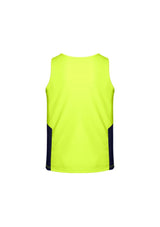 Unisex Hi-Vis Squad Singlet in Yellow/Navy, 100% polyester, lightweight, moisture-wicking, breathable, for active professionals.