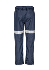 Waterproof Syzmik Mens Taped Storm Pant in Navy, size 3XL, featuring elastic waist, reflective tape, and ankle zips for comfort.