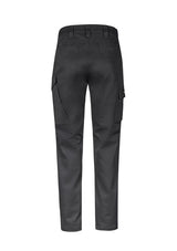 Men's essential charcoal stretch cargo pants featuring versatile pockets, slim fit, and durable fabric from Syzmik.